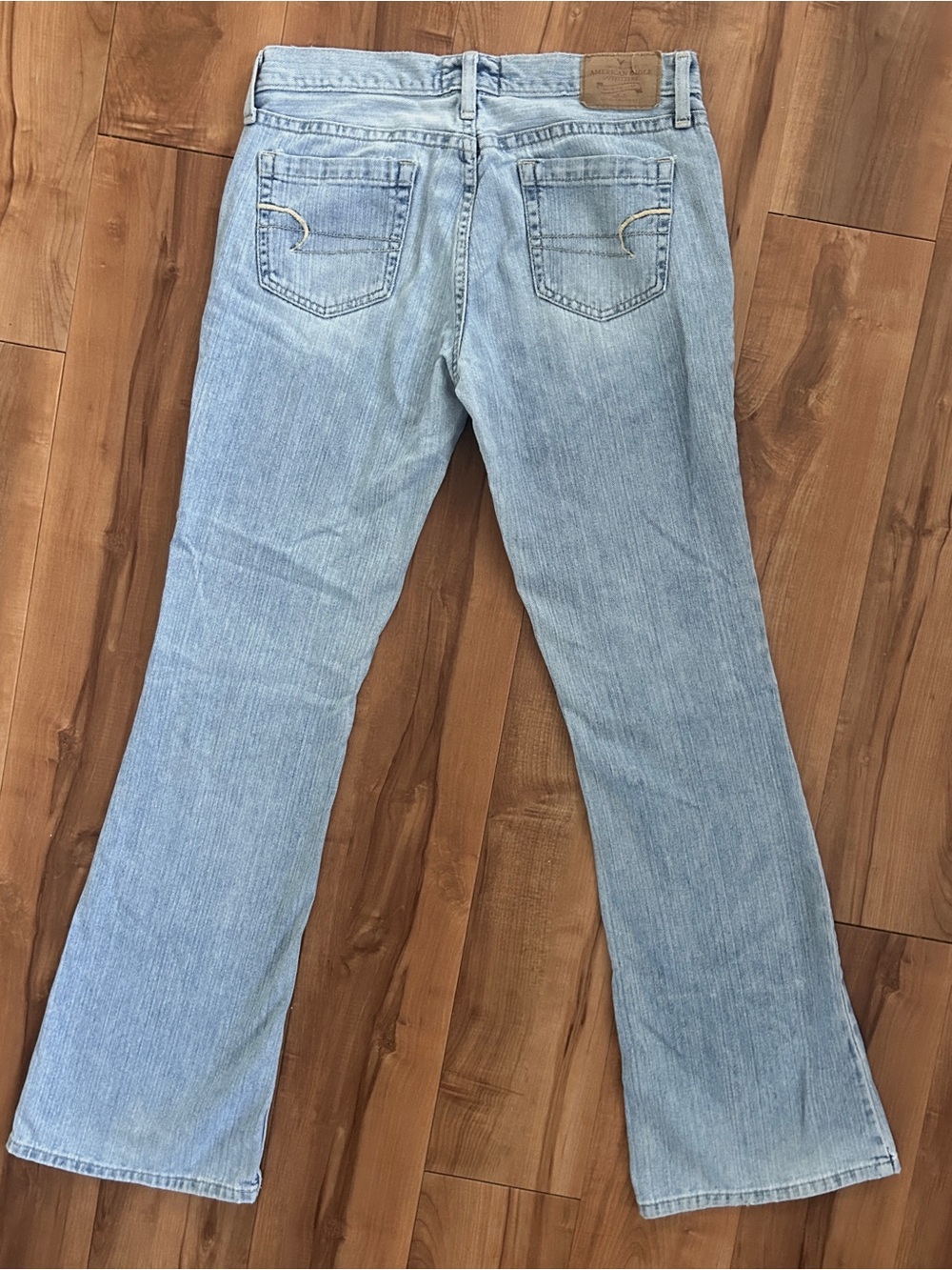Vintage Y2K 2000s American Eagle Hipster Jeans 8 Long Low Rise Flare No Stretch - Picture 6 of 10